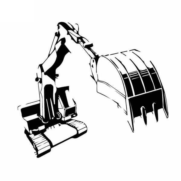 15.5CM*14.1CM Excavating Machinery Window Vinyl Decal Car Sticker Black-Silver C27-0074