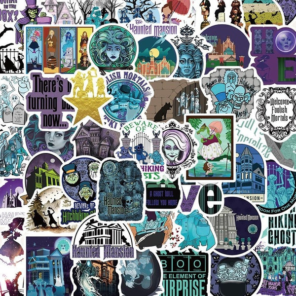 10-50pcs Cartoon Haunted Mansion Stickers Graffiti Stickers Laptop Suitcase Skateboard Guitar Waterproof Stickers
