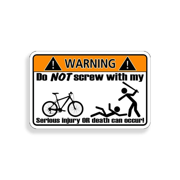 Mountain Bike Warning Sticker Caution Attention Bicycle MTB Car Vehicle Decal