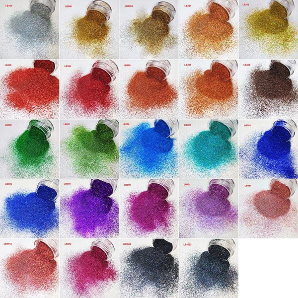 24 COLORS 0.2MM(1-128")Holographic Hexagon Fine Dust Glitter Powder Shape for Nail Art Body Makeup Craft Facepaint Tumbler DIY(50Gram)