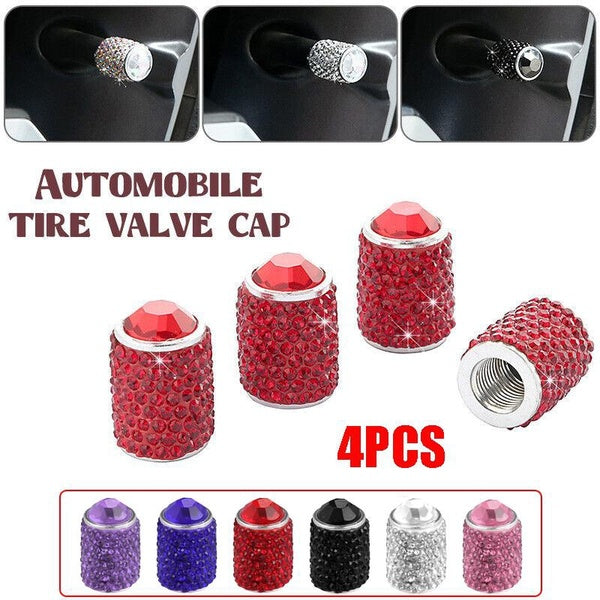 4 pcs Bling Tire Stem Valve Caps Shinny Strass Universel De Voiture Antipoussière Pneu Valve Caps pour Voiture SUV Moto Vélo Camion
