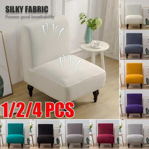 Stretch Slipper Chair Slipcover Armless Accent Chair Cover Recliner Covers For Bedroom Dining Room Home Decor