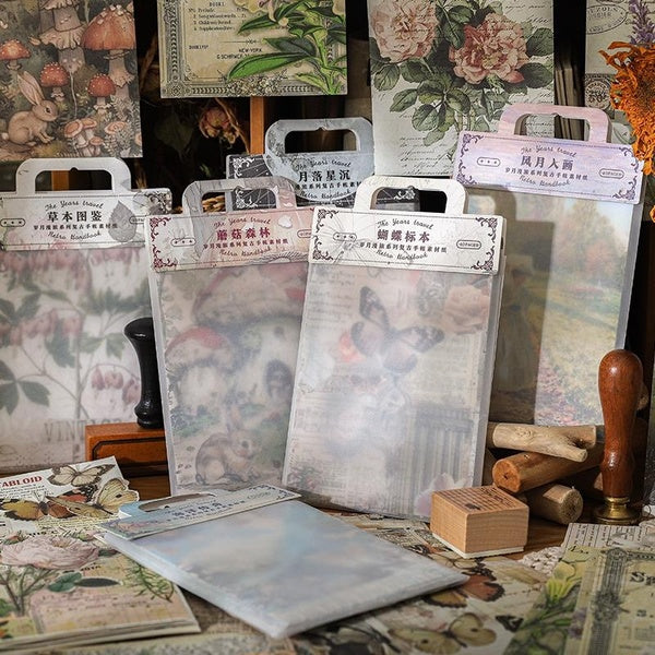 40Pcs-Pack Years Travel Series Scrapbooking Decoration Paper Perfect for Collage Journal Craft DIY Supplies