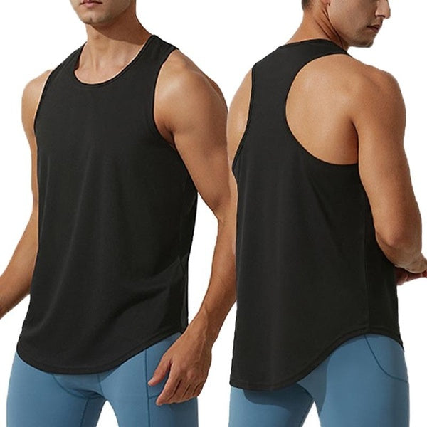 Débardeur de sport actif à coupe'sèche pour hommes T-Shirt sans manches Fitness débardeurs T-shirt de musculation gilet d'entraînement sportif de gym