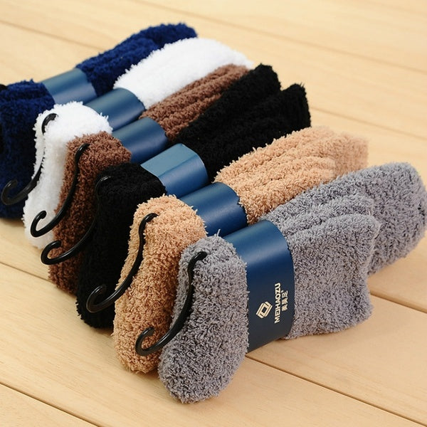 High Quality Soft Warm Floor Socks Men Casual Slipper Socks Fuzzy Hosiery Thicken Coral Fleece Warmer Socks Home Supplies
