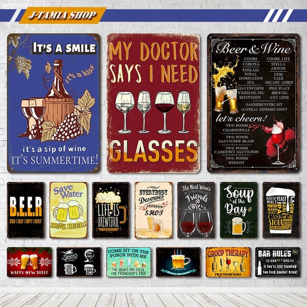 Save Water Drink Beer Alcohol Beer Metal Tin Signs Posters Bar Pub Motel Winery Man Cave Wall Decor