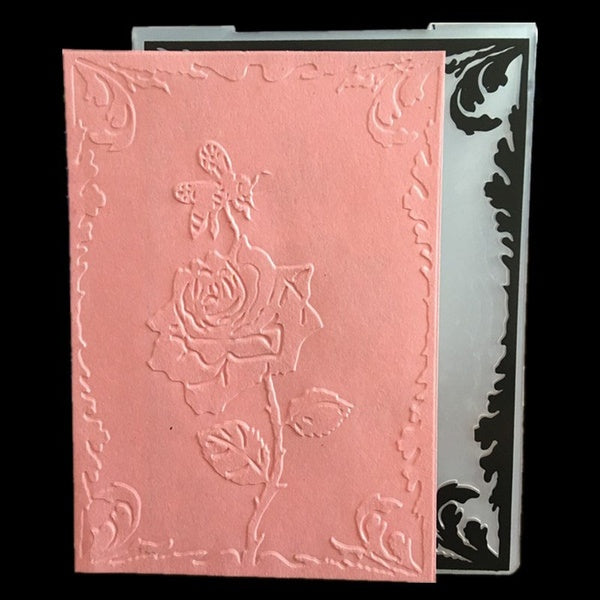 Dossier de gaufrage en plastique d'abeille rose pour décoration d'album photo de carte de papier de scrapbooking