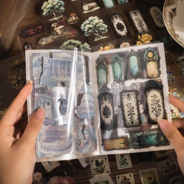 28Sheets Vintage Memory Series Scrapbooking Stickers Book Perfect for Collage Journaling Diy Craft Supplies