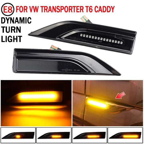 2pcs for VW Volkswagen Transporter T6 Multivan Caddy LED Dynamic Turn Signal Light Side Fender Marker Sequential Indicator Blinker