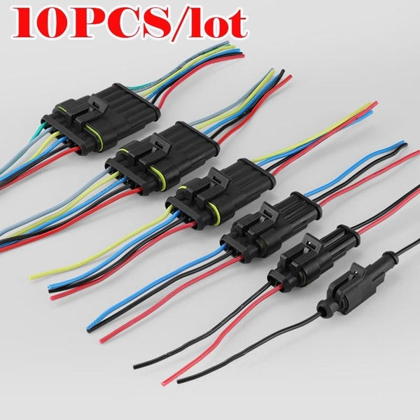 10Pairs Waterproof Electrical Auto Connector Male Female Connector Plug Wire harness 1-6Pin