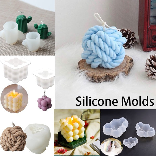 Silicone Molds DIY Candles Mould 3D Silicone Mold Soy Wax Candle Mold Handmade Soap Handcraft Ornaments Fondant Mold Aromatherapy Plaster Mould