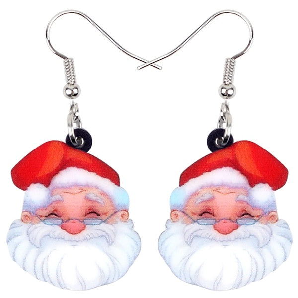 Acrylique De Noël Doux Père Noël Boucles D'oreilles Drop Dangle Festival Décorations Bijoux Pour Femmes Filles Ados Charmes Cadeau Accessoire