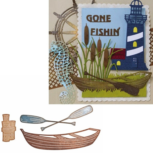 Boat Rowboat With Paddle Die Cuts For Cards Making dies scrapbooking Boat Rowboat With Paddle metal cutting dies