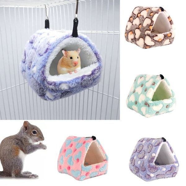 Winter Plush Hamster Nest Small Animal Pets Cage Hanging Hammock Guinea Pig Squirrel Mice Rat Sleepping Bed Keep Warm Nest House