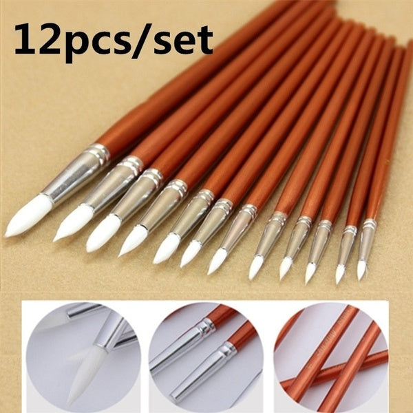 Red Pearl Wooden Paint Acrylic Watercolor Oil Painting Artists Brushes Watercolor Acrylic Painting Artists Brushes