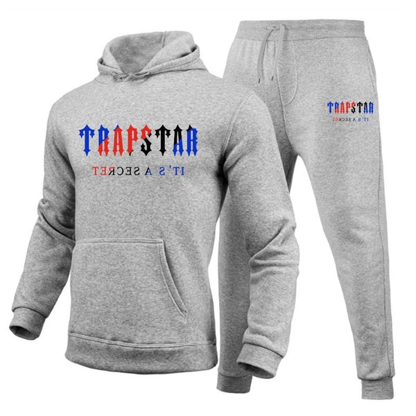 Men Tracksuit Trend New Hooded 2 Pieces Set Hoodie Sweatshirt + Sweatpants Sportwear Jogging Outfit Letter Printed Man Clothing
