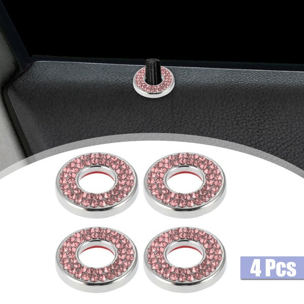 4pcs rose Bling intérieur voiture porte serrure autocollants tirer tige boulon couvre porte serrure décoration accessoires pour Mercedes Benz E class