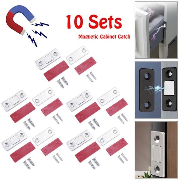 2-5-10Sets Strong Magnetic Steel Catch Latch Ultra Thin for Door Cabinet Cupboard Closer Magnet Wardrobes Drawer Home Furniture Fitting