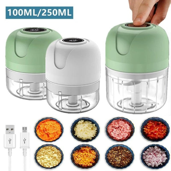 100-250ml Electric Mini USB Garlic Masher Wireless Garlic Grinder Press Mincer Vegetable Chili Meat Grinder Food Chopper Kitchen Tools