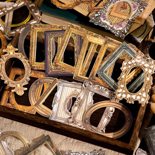 30Pcs Vintage Hollow Frame Series Decorative Material Paper Perfect for Journaling Diy Scrapbooking Supplies