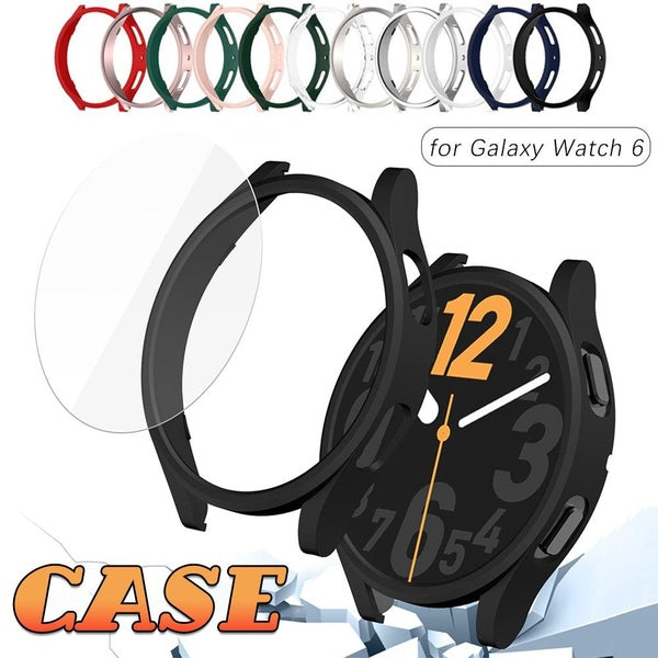 Tempered Glass with Pc Case for Samsung Galaxy Watch 6 40mm 44mmGalaxy Watch 6 Classic 43mm 47mm, Screen Protector Film Accessories Frame Protective Matron Inn