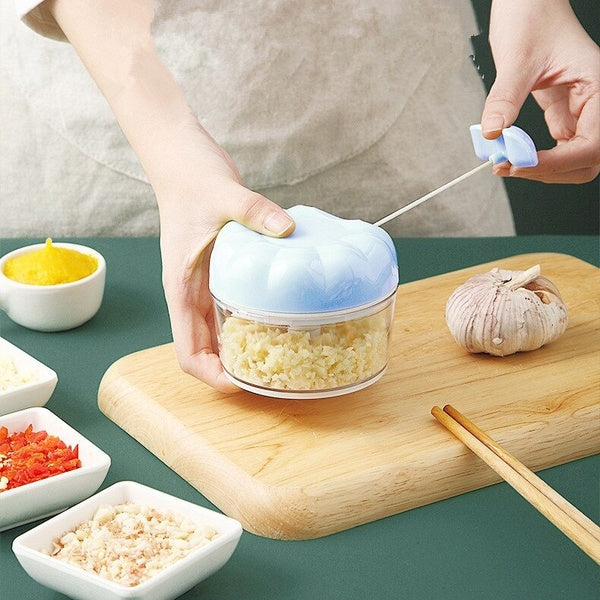 1PC Garlic Press Kitchen Food Chopper Household Hand Manual Rope Processor Slicer Shredder Salad Maker Vegetable Tools OK 1179