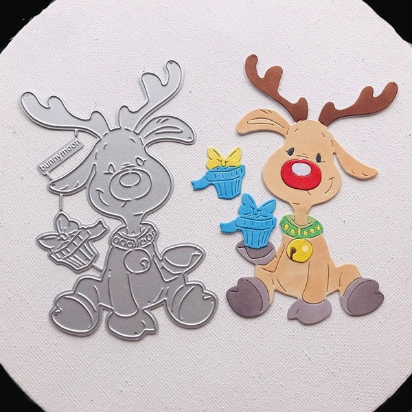 Christmas Deer Metal Cutting Dies Cut Die Mold Decoration Scrapbook Paper Craft Embossing Folder Photo Album Decorative Craft