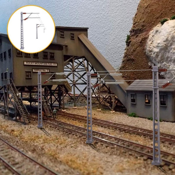 N Scale 1:160 Train Model Accessories Catenary Contact Network Stringing Post Steel Wire Screws Matron Inn