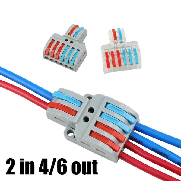Wire Connector 2 In 4-6 Out Wire Splitter Terminal LT-422 623 Compact Wiring Cable Connector Push-in Conductor (2pcs-5pcs)