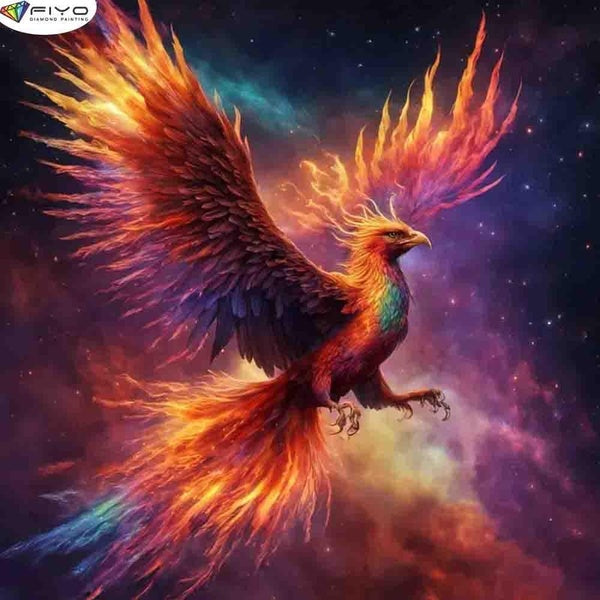 FIYO Phoenix DIY 5D Diamond Painting Full Drill with Number Kits Home and Kitchen Fashion Mosaic Diamond Painting Canvas Wall Decoration Gift Crafts