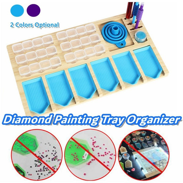 10 Styles Multi-boat Diamond Painting Storage Tray Point Drill Pen Wood Organizer Tray for DIY Embroidey Crafts