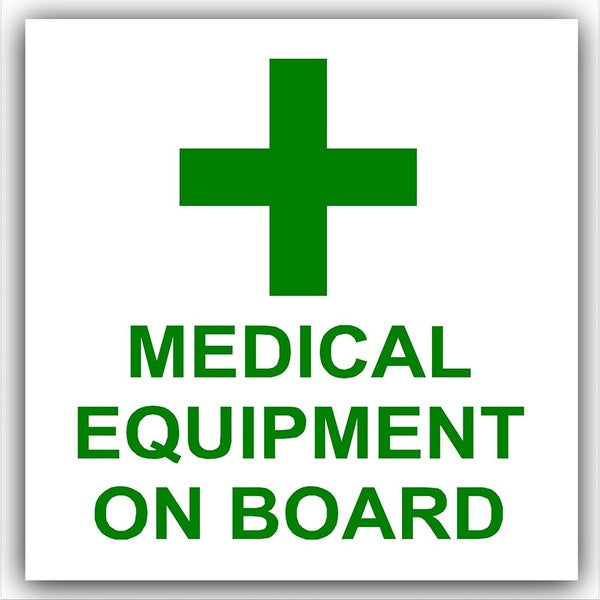 87mmx87mm Équipement médical à bord de l'ambulance de voiture Autocollant externe First Aid Medic