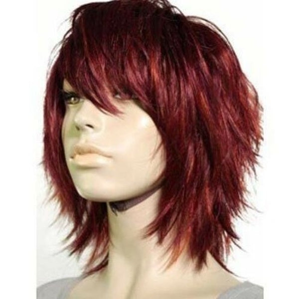 Very fine short women's red health hair wig wigs for women
