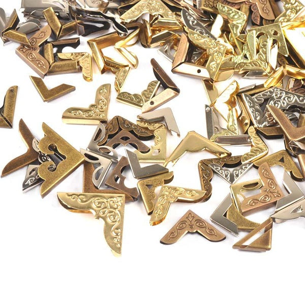 50pcs-lot Mixed Metal Scrapbooking Corner Protectors Albums Photo Menus Corners Books Folders Decor DIY Crafts 8x25mm C2327