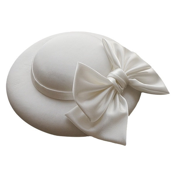 Femmes Derby Bowler Hat Halloween Bucket Hat Party Dress Hat pour mariage (blanc)