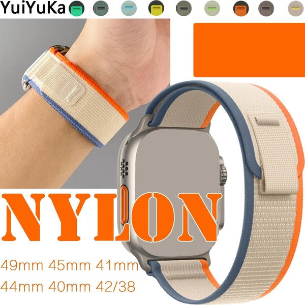 YuiYuKa Nylon Band for Smart Watch Ultra 2-Ultra 49mm 9 8 7 45mm 41mm 44mm 40mm 42mm 38mm Sport Men Bands Strap Bracelet Accessories for Smartwatch S