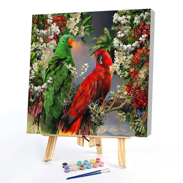 FIYO Parrot Diy Paint by Numbers Kits for Adults and Kids Beginner on Canvas Fashion Oil Painting Wall Art for Gift( No Frame )