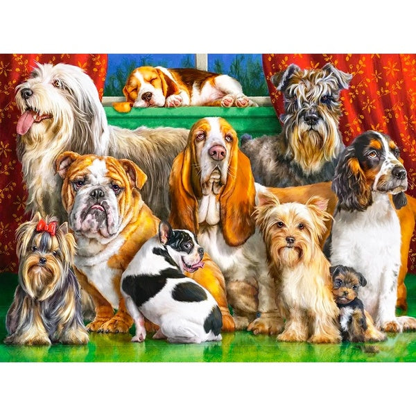 A Group of Dogs DIY 5D Diamond Painting by Number Kits Painting Cross Stitch Full Drill Crystal Rhinestone Embroidery Pictures Arts Craft for Home Wa