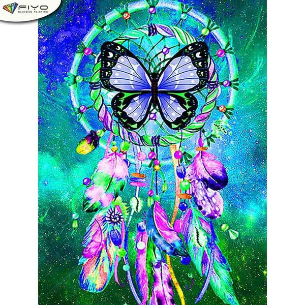 FIYO Dreamcatcher DIY 5D Diamond Painting Full Drill with Number Kits Home and Kitchen Fashion Cross Stitch Embroidery Paintings Canvas Pictures Wall