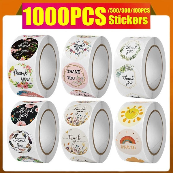 100-300-500-1000 pièces rond météo floral merci autocollants Scrapbooking pour paquet sceau étiquettes autocollant personnalisé décoration mariage au