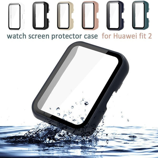 watch screen protector case for Huawei fit 2 PC bumper cover with tempered glass film for huawei watch fit 2