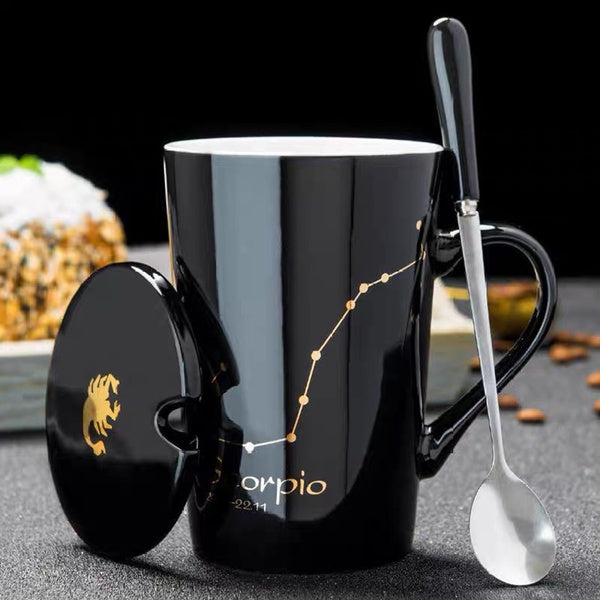 Creative constellation Ceramic Cup Coffee Cup Mug Tea Cup for Office and Home Perfect Gift,Maximum Capacity 401mL-500mL