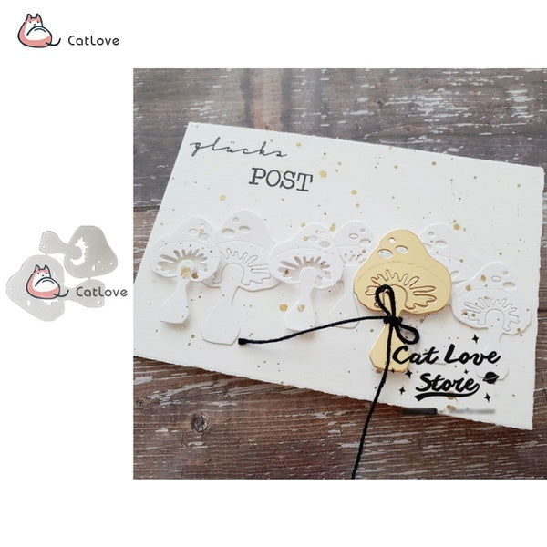 2PCS Mushroom Metal Cutting Dies Stencils For DIY Scrapbooking Paper Card Decorative Craft Dies Embossing Die Cuts New 2019