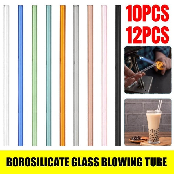 Tubes en verre borosilicaté à paroi épaisse de 8 pouces, 10 pièces-12 pièces, tubes de soufflage de verre, tuyau droit, outils de laboratoire Pyrex