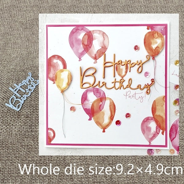 New Design Craft Metal Cutting Dies happy birthday letters Scrapbooking Album Paper Card Craft Embossing Die Cuts