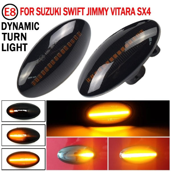 2pcs Dynamic LED Side Marker Turn Signal Lights Indicator Amber Repeater Car Lights for Suzuki Swift Jimmy Vitara SX4
