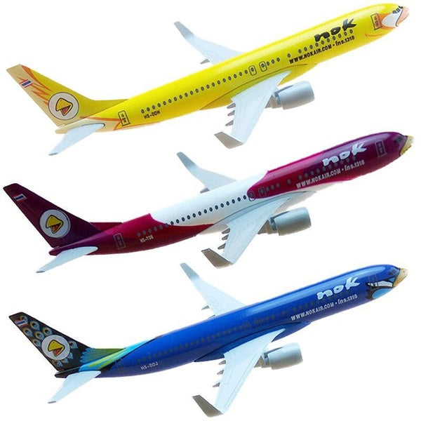 1:400 Scale 16cm Aircraft Model Diecast Airbus Metal Airplane Toy Boeing B737 Thai Nok Air for Gift Collection Home Office Decoration
