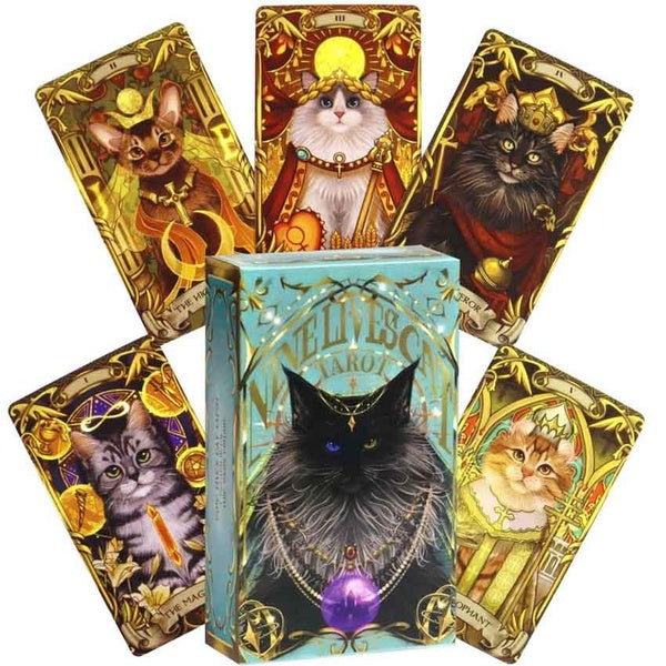 Nine Lives Cat Tarot 78 Pcs Deck Card Games