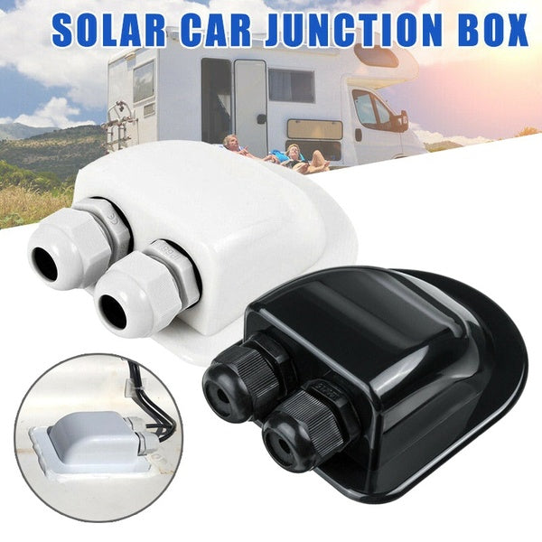 1pcs White Black Waterproof Solar Car Junction Box Plastic Roof Wire Entry Gland Box Solar Panel Cable Motorhome Junction Box RV Caravan Accessories