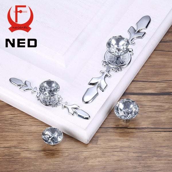 NED 5 pièces de luxe diamant cristal poignées boîte à chaussures armoire poignées placard porte tiroir boutons garde-robe tire extracteurs meubles po